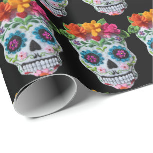 Sugar Skull Day of the Dead Mexican Celebration Wrapping Paper