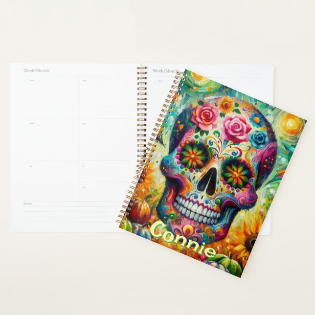 Sugar Skull Day of the Dead Personalised Planner (Display)