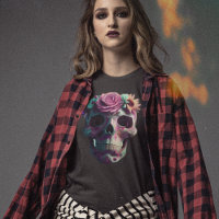 Sugar Skull, Day of The Dead, Pink & Green Skull