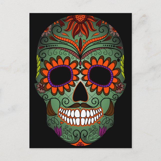 Sugar Skull Day of the Dead Postcard (Front)