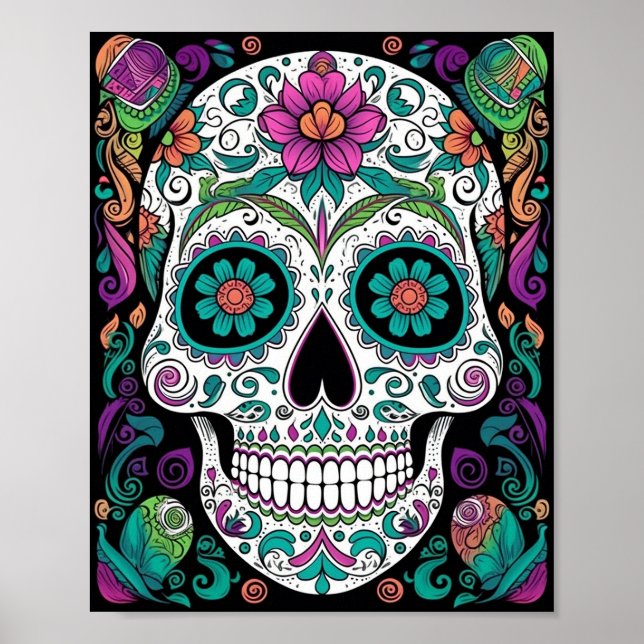 Sugar Skull Day Of The Dead Poster (Front)