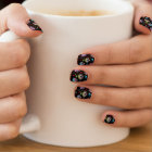 Sugar Skull Day of the Dead Pug Design Nail Art