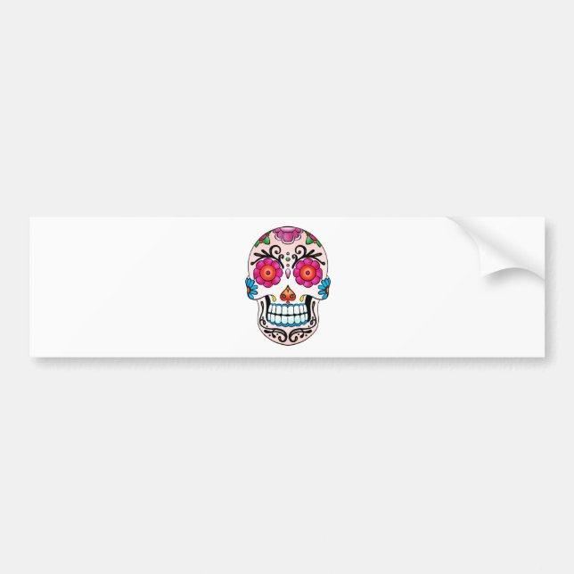 Sugar Skull - Day of the Dead, Tattoo, Mexico Bumper Sticker (Front)
