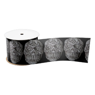 Sugar Skull Day of the Dead Thunder_Cove Satin Ribbon