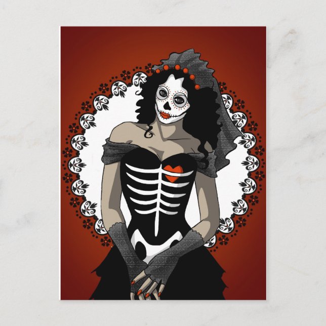 Sugar Skull - Dead Bride Postcard (Front)