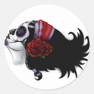 Sugar Skull Design Classic Round Sticker