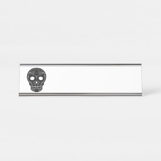 Sugar Skull Desk Name Plate (Front)