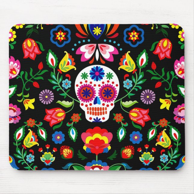 Sugar Skull, Dia de los Muertos #18 Mouse Pad (Front)