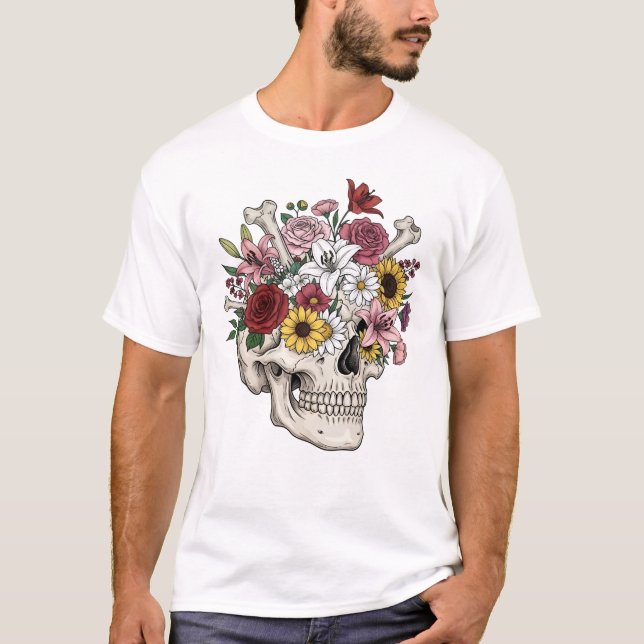 Sugar Skull Dia De Los Muertos Day of the Dead  T-Shirt (Front)