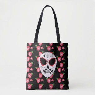 Sugar Skull Dia De Los Muertos Roses Tote Bag
