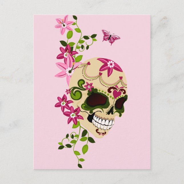 Sugar Skull [Día de Muertos] Postcard (Front)