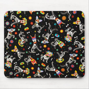 Sugar Skull Dog, Dia de los Muertos #15 Mouse Pad