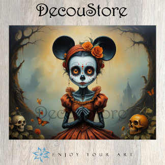 Sugar Skull Doll Decoupage Tissue Paper