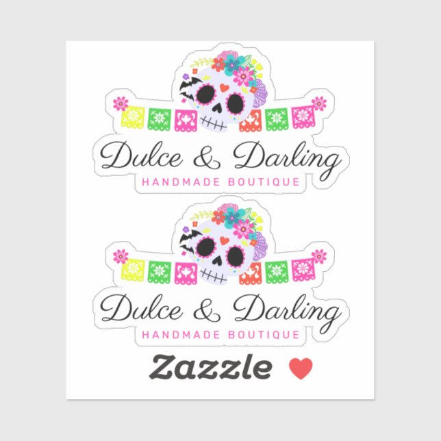 Sugar Skull Floral Calavera Papel Picado Logo (Sheet)