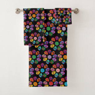 Sugar Skull Flower Bath Towel Set