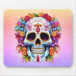Sugar Skull & Flowers Mouse Pad