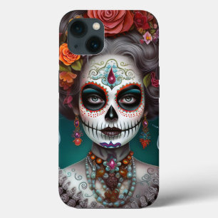 Sugar Skull Girl Day Of The Dead iPhone 13 Case