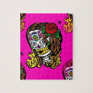 sugar skull girl jigsaw puzzle