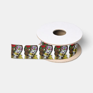 Sugar Skull Girl Satin Ribbon