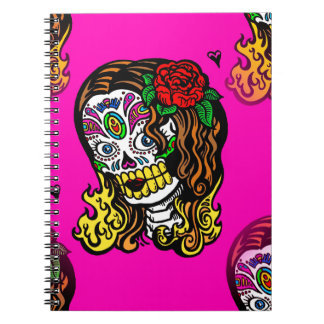 sugar skull girl spiral notebook