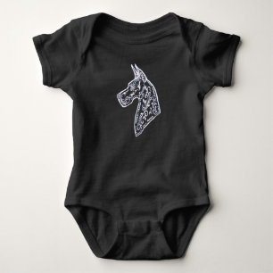 Sugar Skull Great Dane on Baby Romper Bodysuit