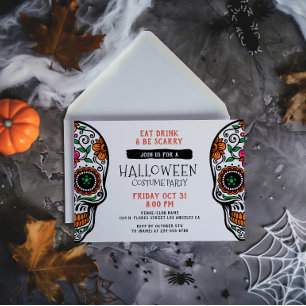 Sugar skull Halloween Custom Party Invite