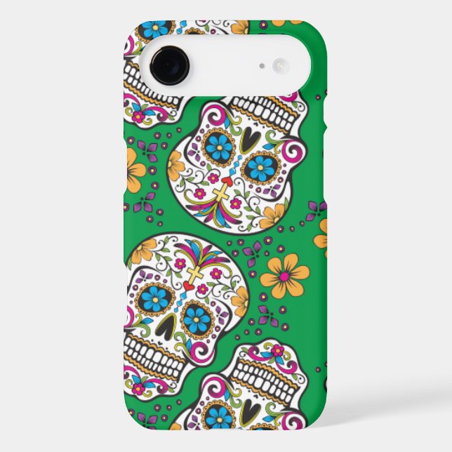 Sugar Skull Halloween Green Case-Mate iPhone Case (Back)