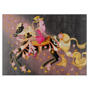 Sugar Skull Horse & Lady 15x11 Chopping Board