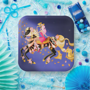 Sugar Skull Horse & Lady Paper Plate
