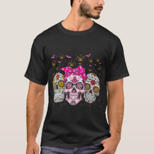 Sugar Skull In October We Wear Pink Breast Cancer T-Shirt
