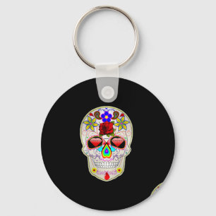 sugar skull key ring