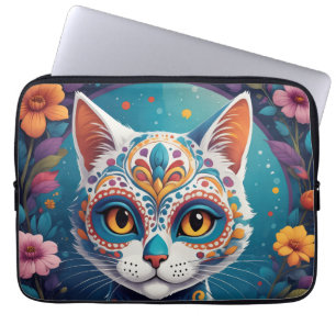 Sugar Skull Kitty Laptop Sleeve