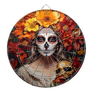 Sugar Skull Lady Dartboard