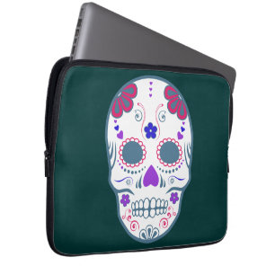 sugar skull laptop sleeve