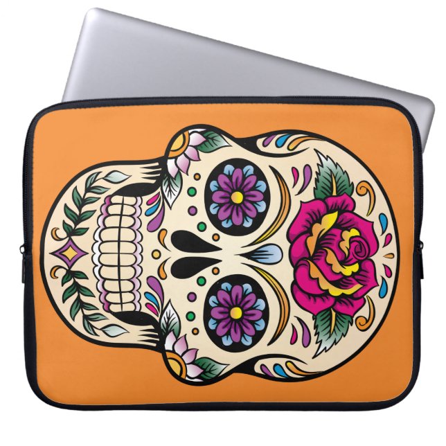 Sugar Skull Laptop Sleeve (Front)