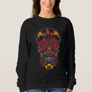 Sugar Skull Lazy Halloween Costume Cool Mexican Bo Sweatshirt
