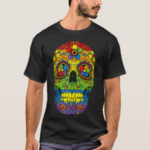 Sugar Skull LGBT Gay Pride Rainbow Flag Gift Day O T-Shirt