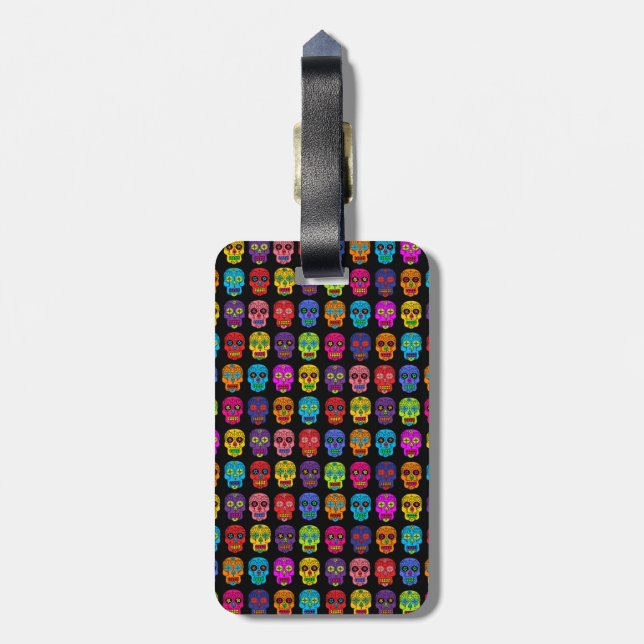 Sugar Skull Luggage Tag (Back Vertical)
