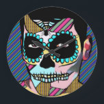 sugar Skull Man Day Of The Dead Pop Art Large Clock<br><div class="desc">sugar Skull Man Day Of The Dead Pop Art Large Clock</div>