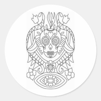 Sugar Skull Matte Colour Yourself Stickers