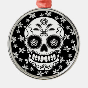 Sugar Skull Metal Tree Decoration