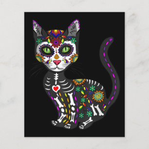 Sugar Skull Mexican Cat Halloween Day Of The Dead