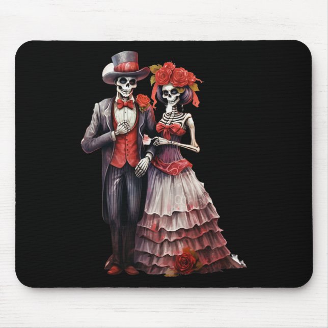 Sugar Skull Mexican Catrina Cinco De Mayo Dia De L Mouse Pad (Front)