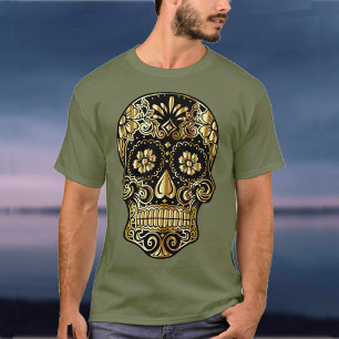 Sugar Skull Mexican Day of the Dead Cultural Art T-Shirt