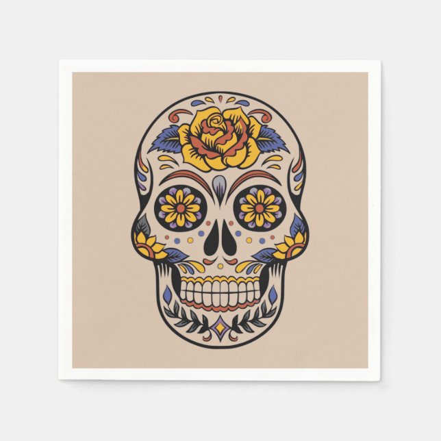 Sugar skull Mexican dinner party Napkin (Front)