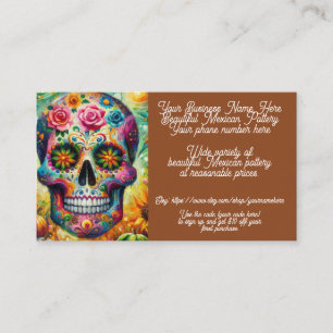 Sugar Skull Mexican Pottery Sales Shop Sales Etsy Business Card