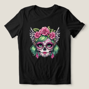 Sugar Skull Nerd Big Glasses Floral Crown Tri-Blend Shirt