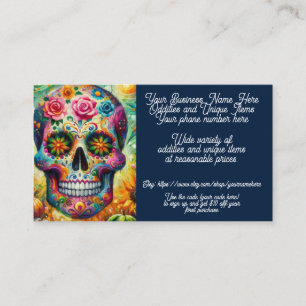 Sugar Skull Oddities Unique Sales Shop Sales Etsy Business Card