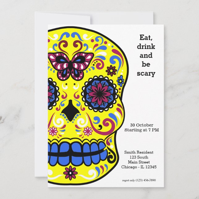 Sugar Skull party Invitation (Front)