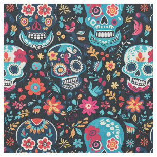 Sugar Skull Pattern-Seamless Cinco De Mayo Fabric